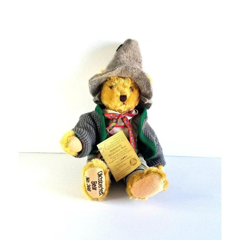 Vtg HERMANN Oktoberfest Mohair Teddy Bear Limited Edition Collectible 1994 - Picture 15 of 15